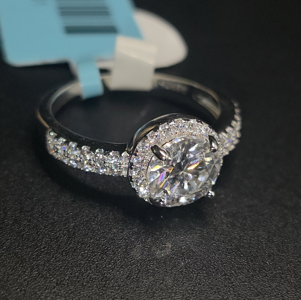 ✨ Sterling Silver Moissanite Engagement Ring – 1.52 CTW VVSD Color ✨